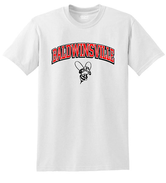 Two-Color "Baldwinsville" White Tees