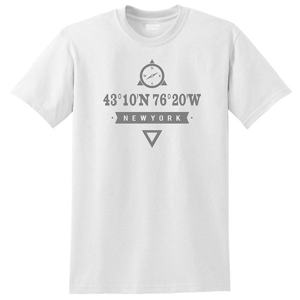 Baldwinsville, NY Coordinates T-shirts