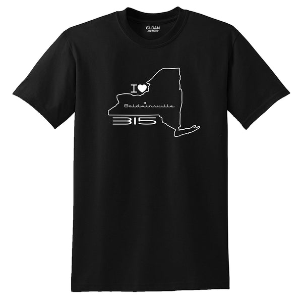 "I Love Baldwinsville 315" Map T-shirt