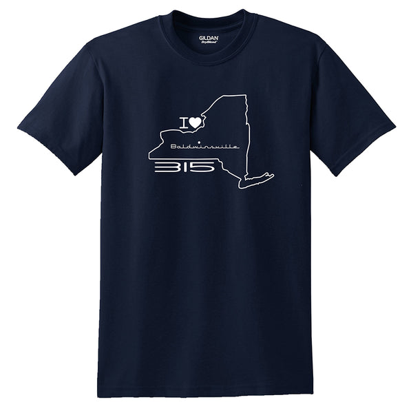 "I Love Baldwinsville 315" Map T-shirt