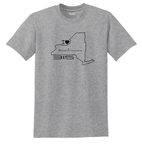 "I Love Baldwinsville 315" Map T-shirt