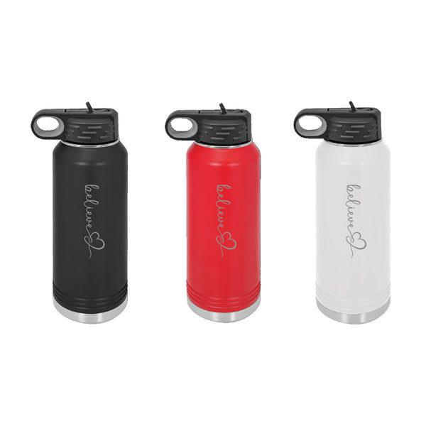 Huntington Classic Water Bottle w/ BELIEVE logo