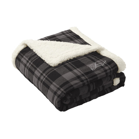 Syracuse Symmetry Flannel Sherpa Blanket