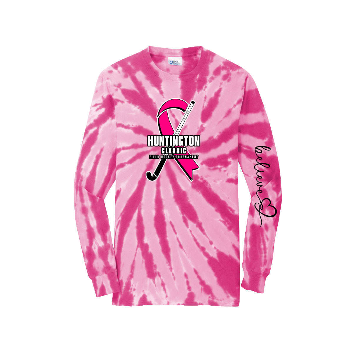 Huntington Classic Pink Tie-Die Long Sleeve Shirt