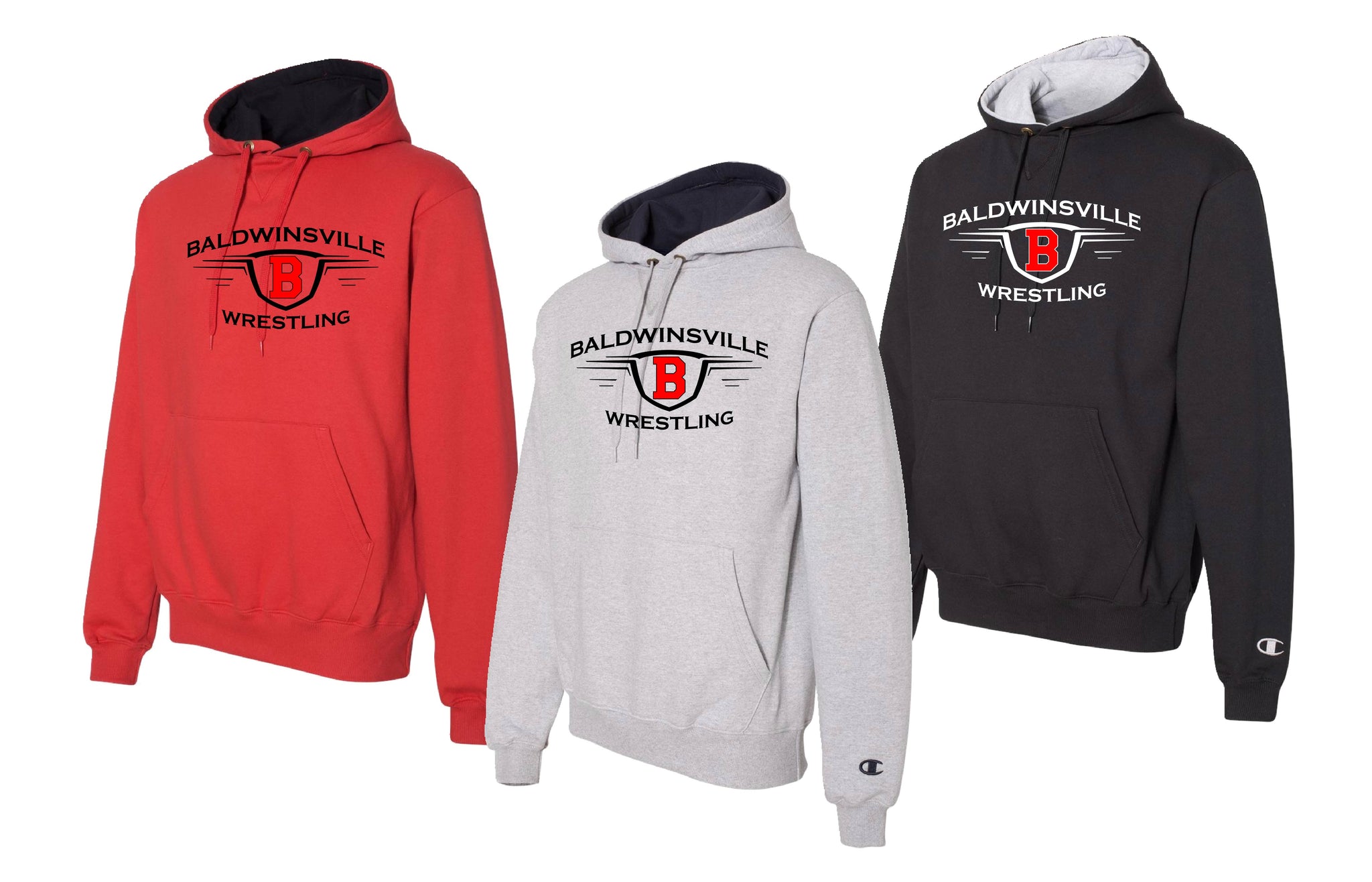 Champion Heavy Hoodie  - Red, Black, or Gray