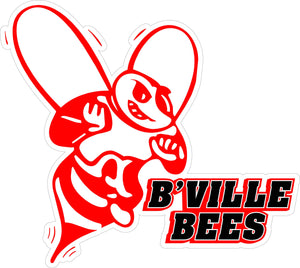 "B'VILLE BEES" Varsity Font Decal
