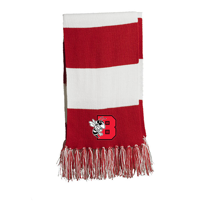 B'ville Bees Winter Scarf - Red & White
