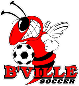 "B'VILLE Soccer" Bee & Soccer Ball Decal