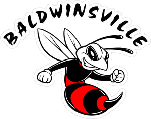 "Baldwinsville" Bee Decal in Black & Red