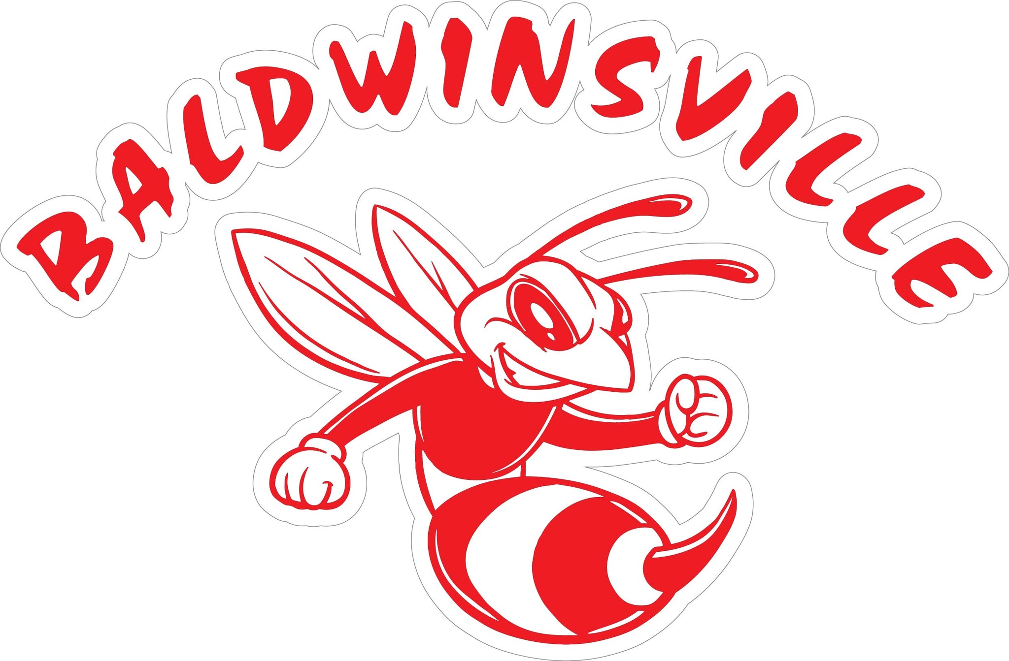 "Baldwinsville" Bee in Red Decal
