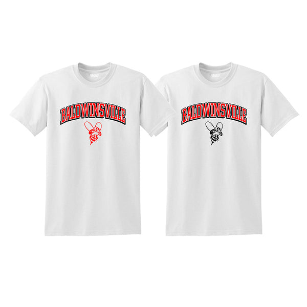 Two-Color "Baldwinsville" White Tees