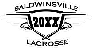 "Baldwinsville Lacrosse 20XX" Decal