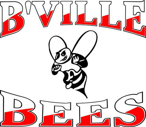 "B'VILLE BEES" Red/White Decal