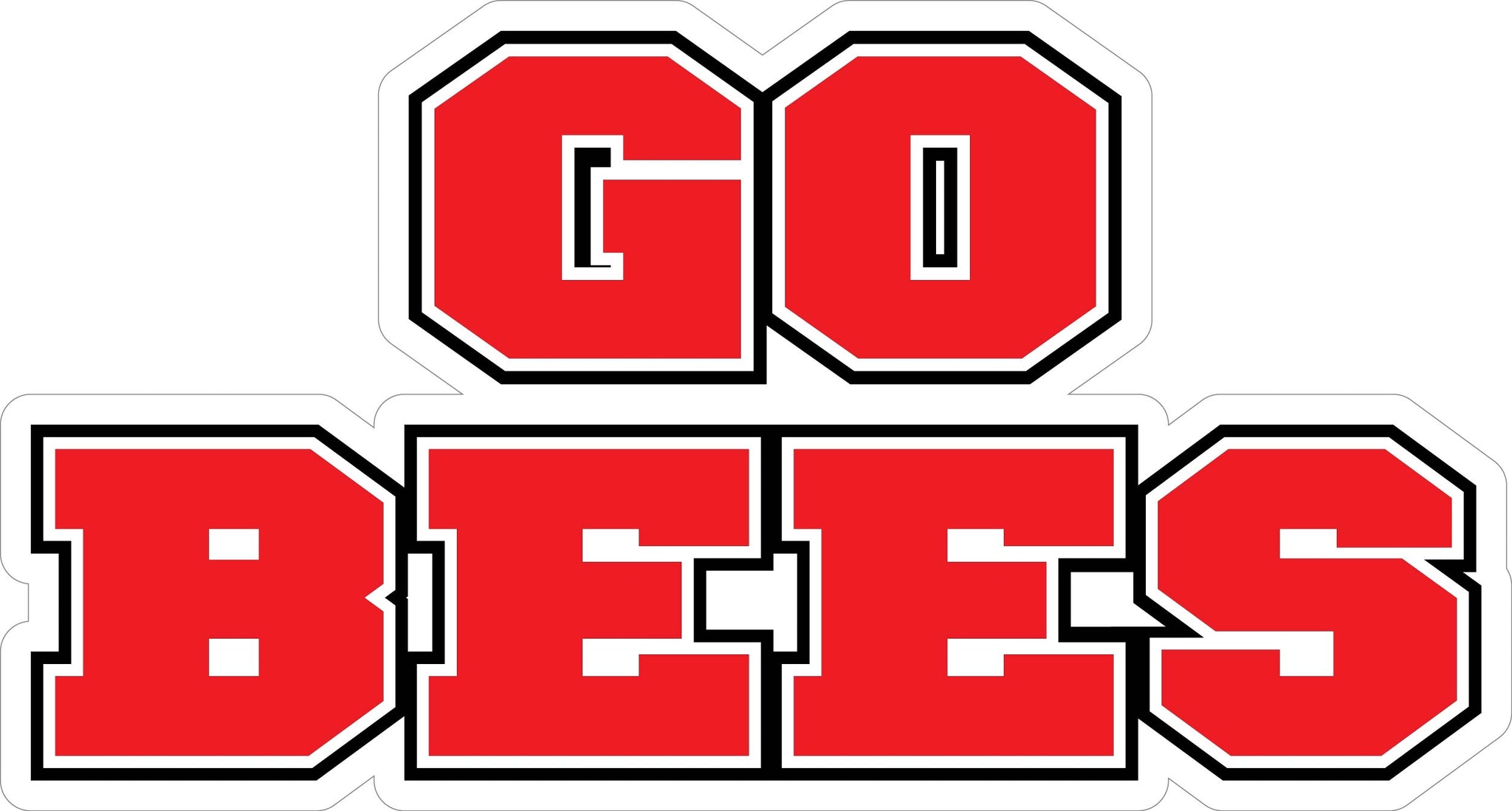 "GO BEES" Varsity Font Decal