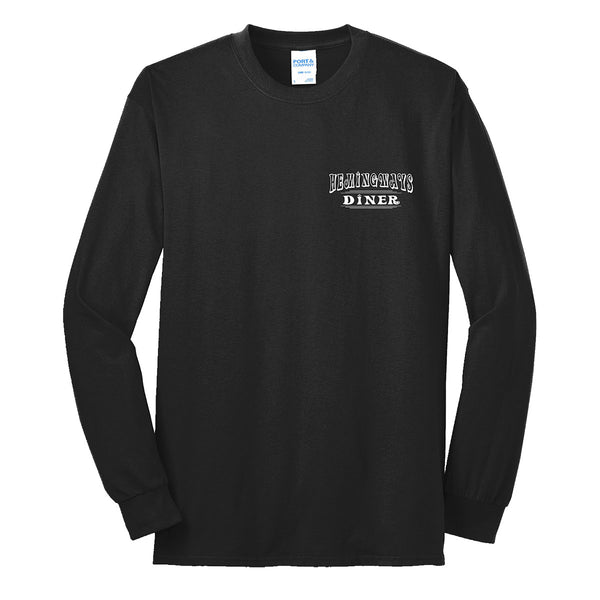 "Hemingway's Diner" Black Long-Sleeve Shirt