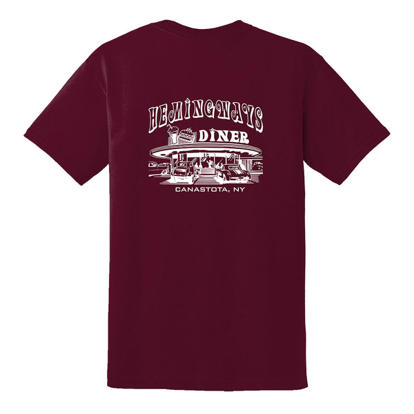 "Hemingway's Diner" Maroon T-shirt